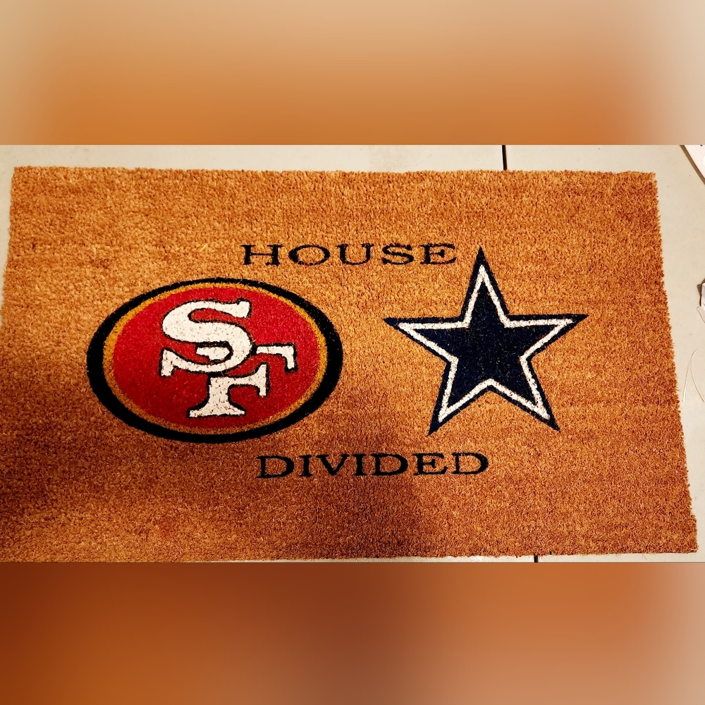 NWOT Hand painted Customized Football Theme doormat